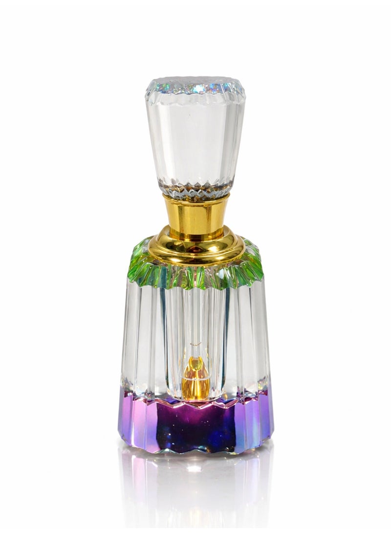 Bergott 1x Empty Crystal Glass Bottle for Attar Perfume Oil 6ml | Color-Shift Cut Glass | Crystal Showpiece and Gift Ideas for Perfume Lovers - Image 1